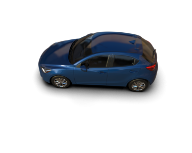 mavi araba beyaz arkaplanda izole edildi