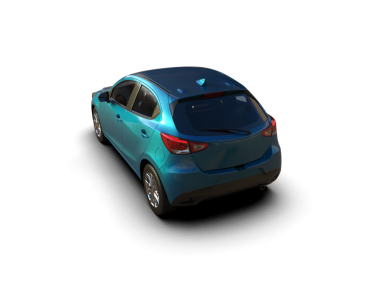 Gri arka plandaki tasarımınız için boş siyah ekranlı modern küçük araba. 3d oluşturma