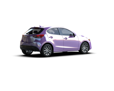 Beyaz arka planda izole edilmiş modern mor araba. 3d illüstrasyon