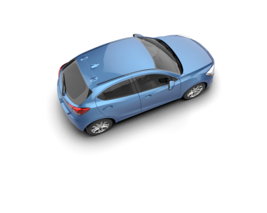 beyaz arka planda modern mavi araba