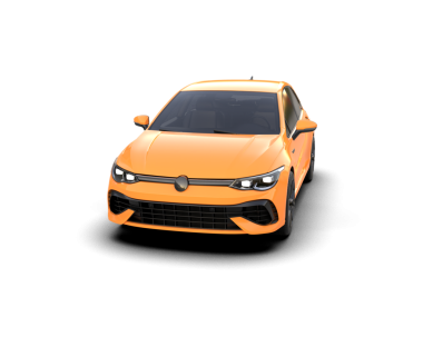 turuncu araba. 3d illüstrasyon