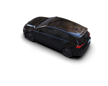 Siyah arka planda siyah gölgeli bir araba. 3d illüstrasyon