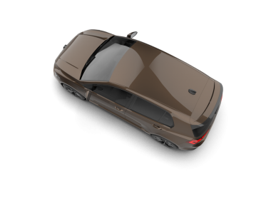 Modern araba beyazda izole edilmiş. 3D görüntüleme - illüstrasyon