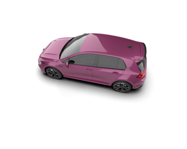 Beyaz arka planda pembe araba. 3d oluşturma