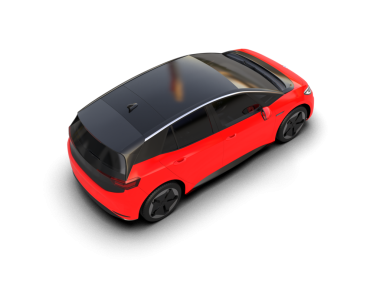 kırmızı araba beyaz arkaplanda izole edildi