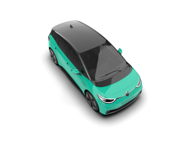 modern elektrikli araba beyazda izole edildi