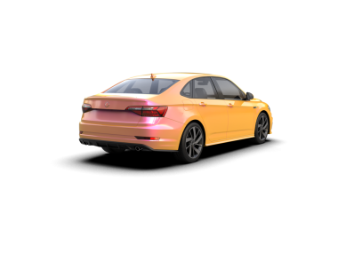 Sarı modern sedan. Araba beyazda izole edilmiş. 3 Boyutlu Hazırlama.