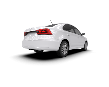 Beyaz arka plan üzerinde beyaz araba