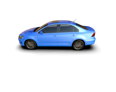 mavi araba beyaz arkaplanda izole edildi