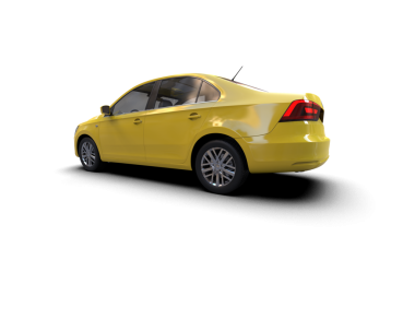 Modern sarı araba siyah arka planda izole edilmiş. 3d oluşturma