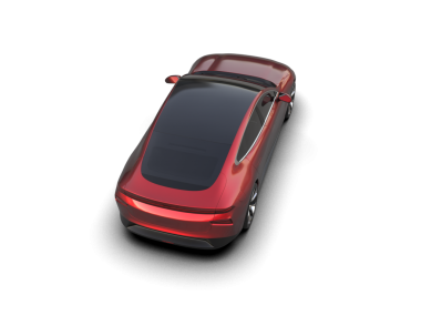 Kırmızı araba beyaz arka planda izole edilmiş. 3 Boyutlu Hazırlama.