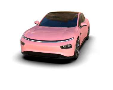 Beyaz arka planda izole edilmiş pembe spor araba. 3d illüstrasyon.