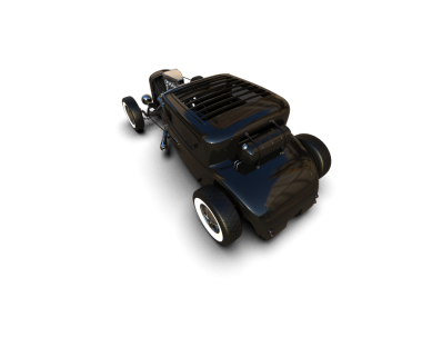 Araba motoru siyah arka planda. 3D illüstrasyon, 3D canlandırma