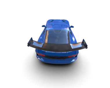 Arka planda izole edilmiş bir arabanın 3 boyutlu görüntüsü