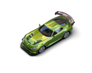 Beyaz arka planda izole edilmiş yeşil spor araba. 3 Boyutlu Hazırlama.
