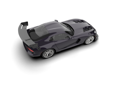 Siyah, modern, arka görüşlü bir araba. Yan görünüş. Beyaz arka planda izole edilmiş. 3 Boyutlu Hazırlama