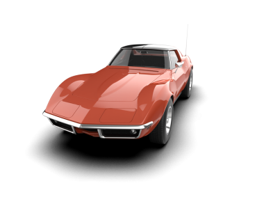 İzole edilmiş bir arabanın 3 boyutlu görüntüsü