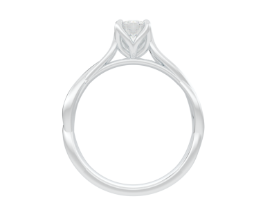 Beyaz arka planda beyaz inci işlemeli elmas yüzük, 3 boyutlu.