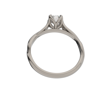 Siyah arka planda beyaz taşlı bir yüzük. 3d oluşturma