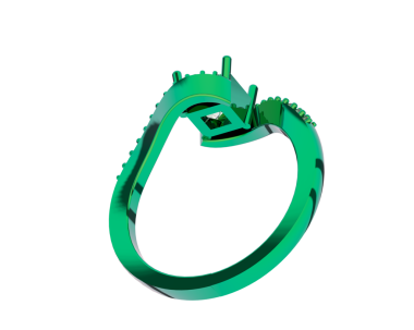 Beyaz arkaplanda yeşil kurdele izole edildi