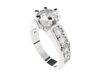 3D illüstrasyon, siyah arkaplanda kırpma yolu olan elmaslı bir beyaz üzerinde izole edilmiş.