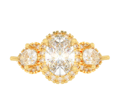 Beyaz arkaplanda elmas yüzük