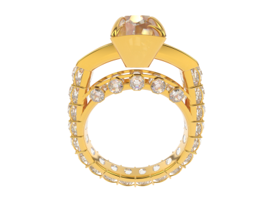 Altın izole elmas yüzükle