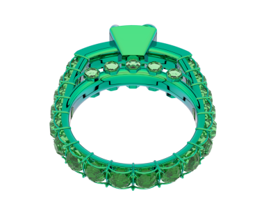 Beyaz bir arka planda mücevher yüzüğü. 3d oluşturma