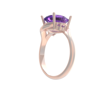 Beyaz arkaplanda 3 boyutlu mor halka görüntüsü izole edildi.