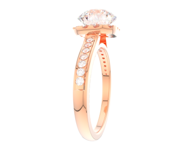 Alyansı kırmızı elmas izole edilmiş.