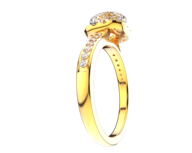 Beyaz arka planda değerli taşlı altın bir yüzük. mücevher