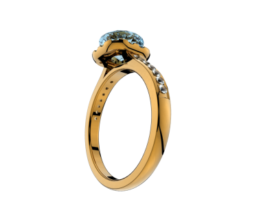 Siyah arkaplanda elmaslı altın yüzük