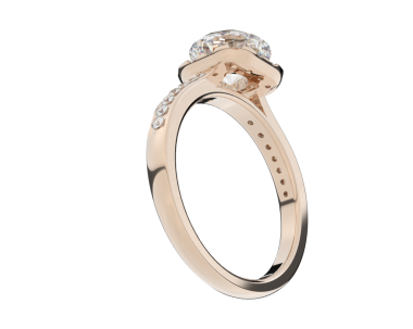 Elmaslı altın yüzük. Siyah bir arka planda izole edilmiş. 3d oluşturma.