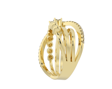 Beyaz üzerine izole edilmiş elmaslarla altın zincirin 3 boyutlu resmi