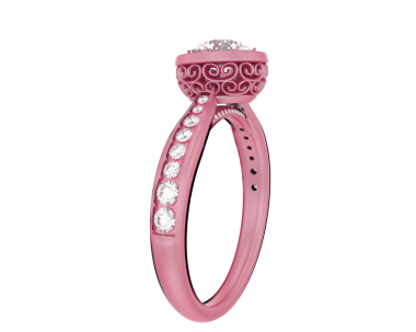 Elmaslı pembe gül alyansı.