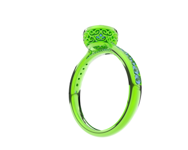 Beyaz arkaplanda yüzük olan bilezik.