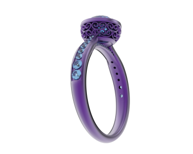 beyaz arkaplanda elmaslar olan mor bilezik