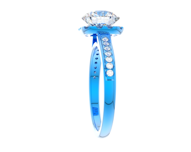 Beyaz arkaplanda elmas yüzük izole edildi