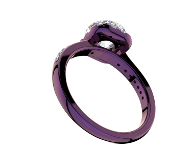 Mor değerli taşlı yüzük