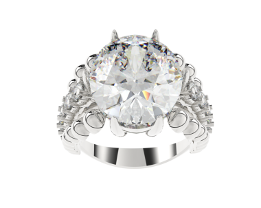 Beyaz arka planda izole edilmiş gümüş bir elmasın 3 boyutlu görüntüsü