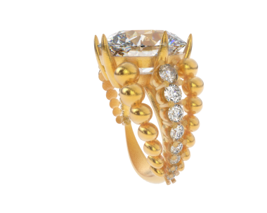 altın izole siyah elmas yüzükle