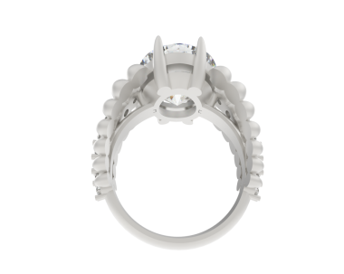 Beyaz arka planda elmas izole edilmiş beyaz alyans.