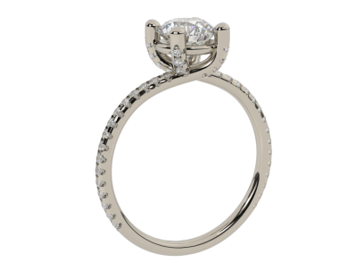 Elmas nişan yüzüğü siyah üzerine izole edilmiş.