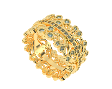 Beyaz arka planda izole edilmiş altın süs. yüksek kalite. 3d illüstrasyon