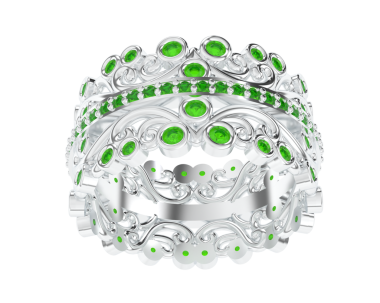 Bir mücevher yüzüğünün 3 boyutlu görüntülemesi