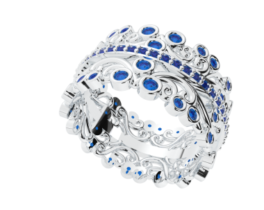 Kırpma yolu ile siyah arkaplanda izole elmas yüzük