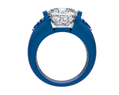 Siyah arkaplanda kırpma yolu olan elmas yüzüğün 3 boyutlu resmi