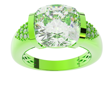 Arka planda izole edilmiş bir nişan yüzüğünün 3 boyutlu çizimi