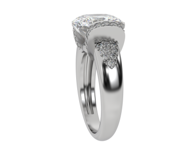 3 boyutlu illüstrasyon. Elmaslı beyaz yüzük