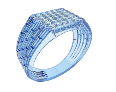 Beyaz arka planda izole edilmiş bir elmas bileziğin üç boyutlu resmi.